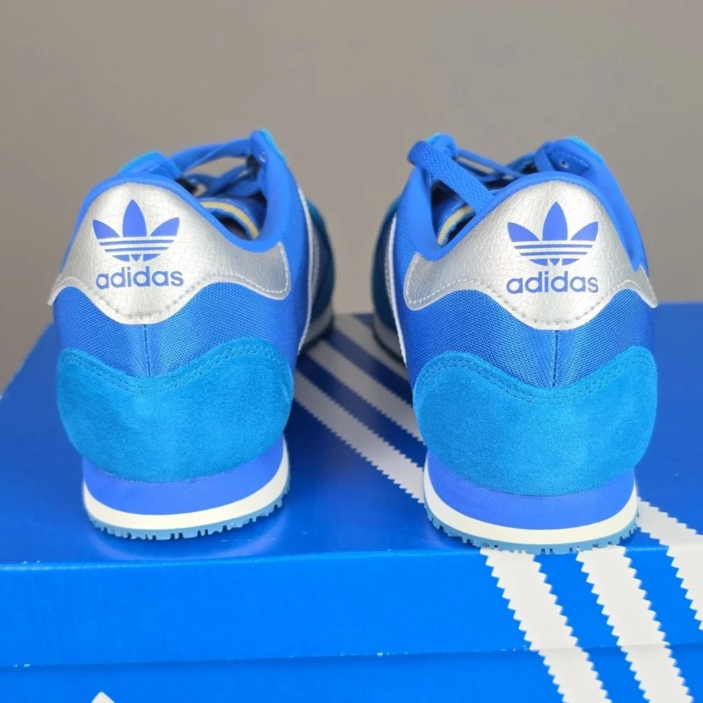Adidas Galaxy OG Blue Silver Metallic Mens Sneakers JR6169 Low Top Shoes